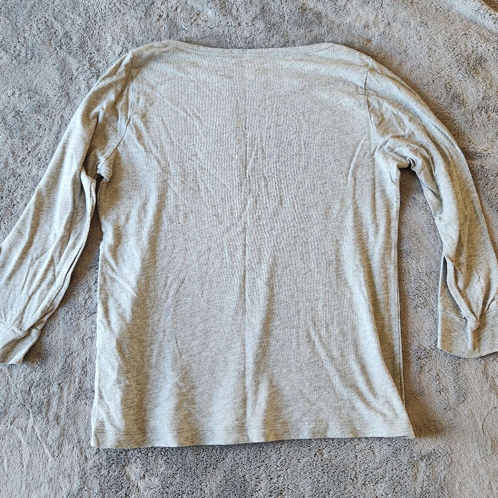🔷️ J. Crew Gray Knit Long Sleeve T Shirt Size Small - Picture 2 of 4
